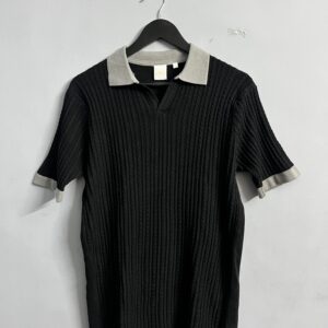 Black & Grey Old Money Polo T-Shirt