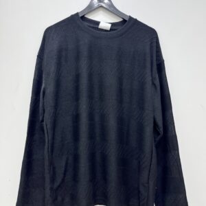 Black Textured Full Sleeve Tshirt