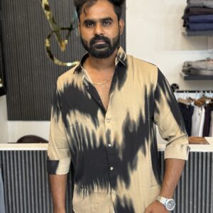Abstract Printed Shirt ( Sandal & Black )