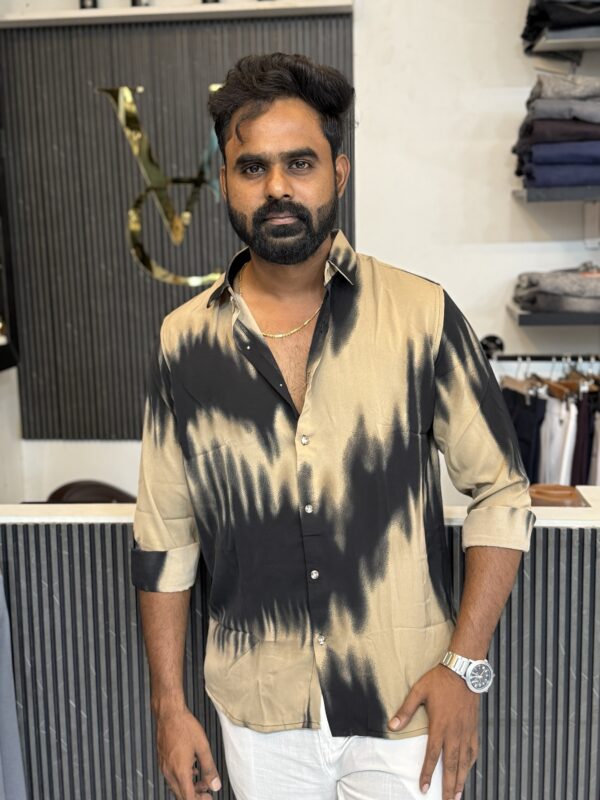 Abstract Printed Shirt ( Sandal & Black )