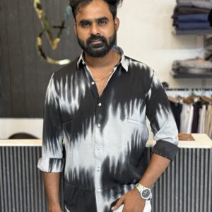 Abstract Printed Shirt ( Black And Grey )