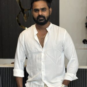 Mandarin Collar Shirt ( White )
