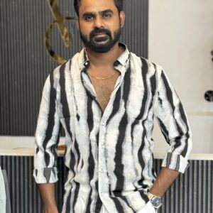 Imported Printed Shirt ( White And Black )