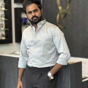 Designer stone shirt ( silver )