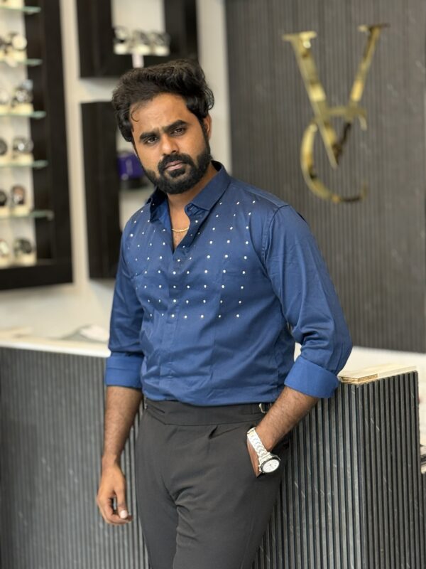 Designer stone shirt ( blue )