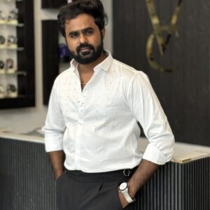 Designer stone shirt ( white )