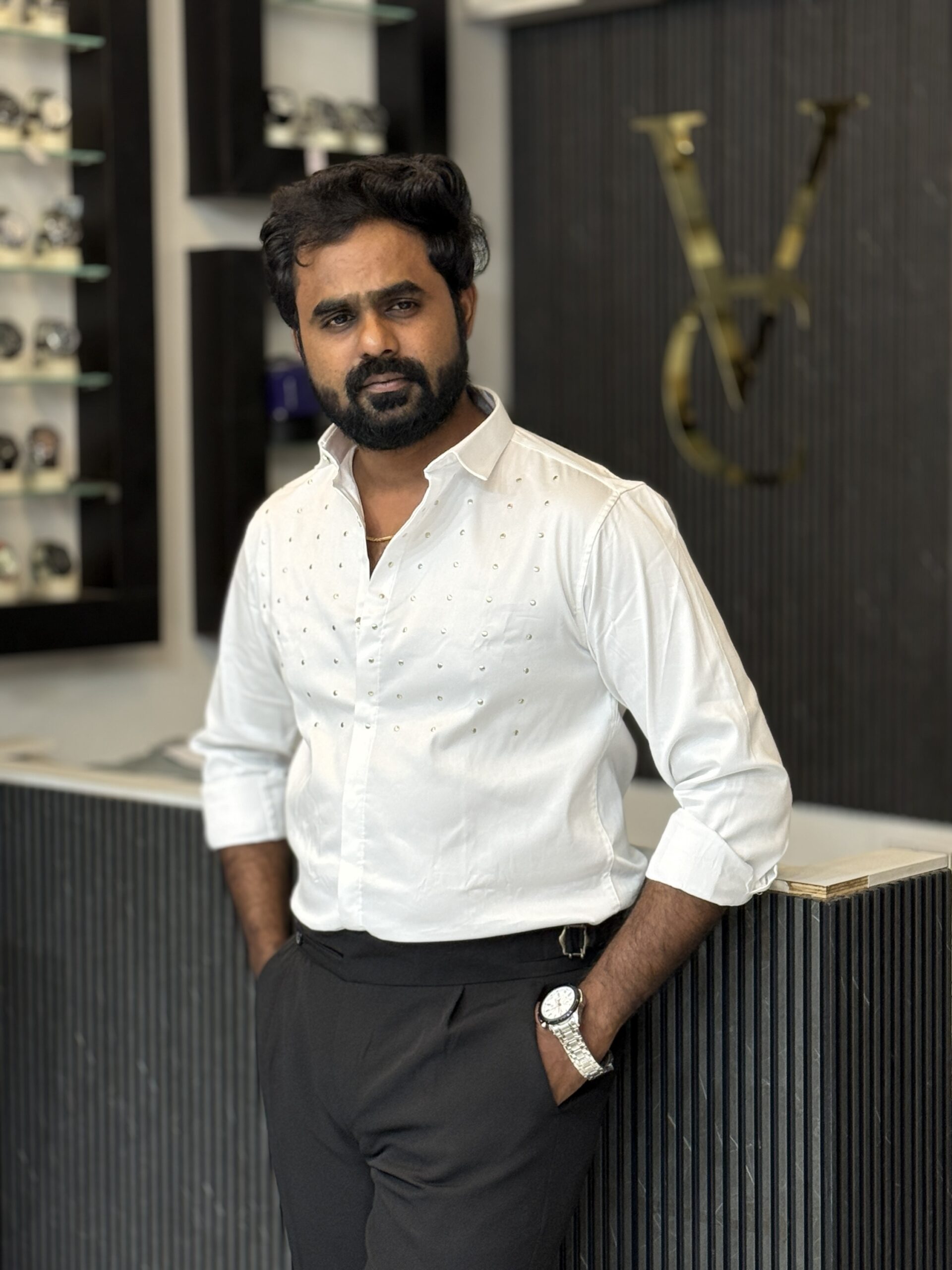 Designer stone shirt ( white )