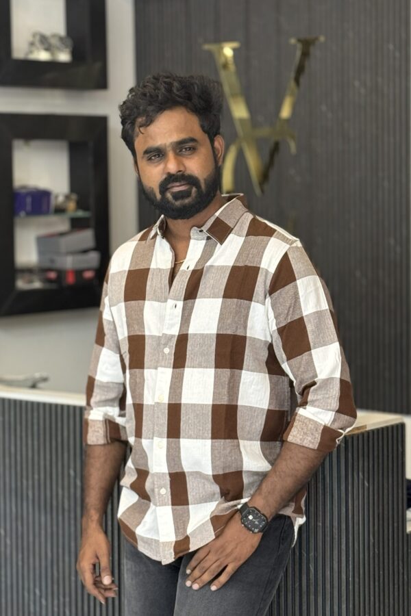 Flannels shirt ( brow & white )