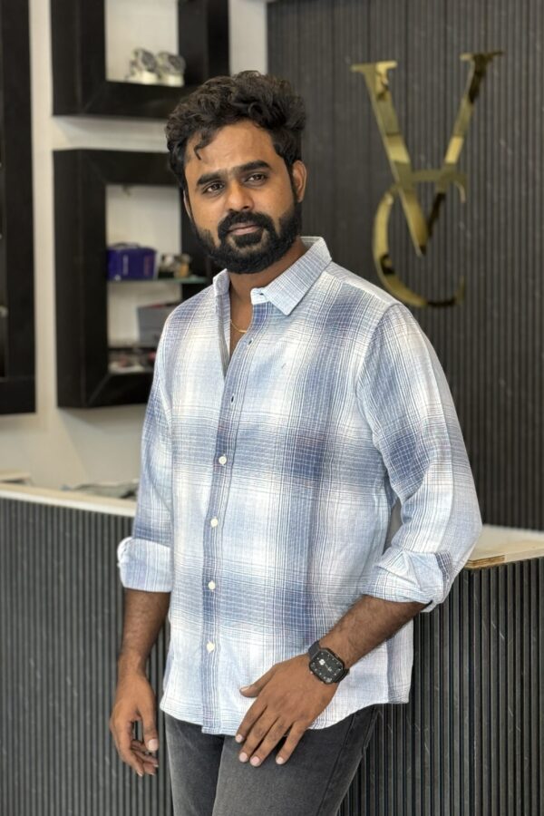 Flannels shirt ( white & blue )