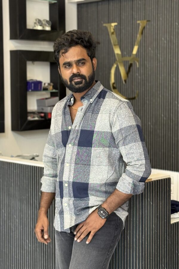 Flannels shirt ( blue & grey )