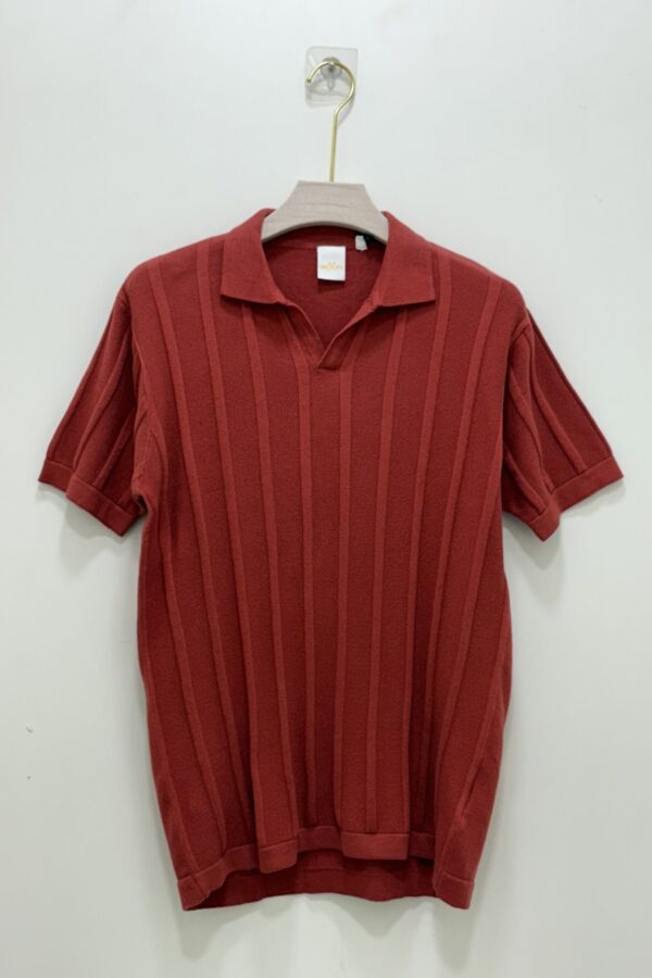 Old money polo T-shirt - Burnt orange