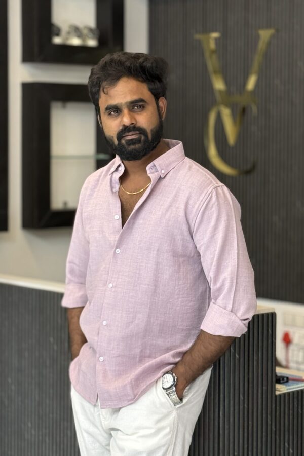 Linen blended shirt - Soft pink