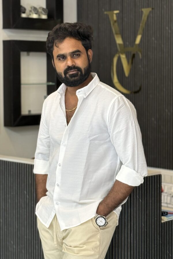 Linen blended shirt - White