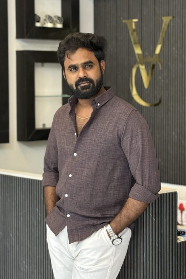 Linen blended shirt - Cocoa brown