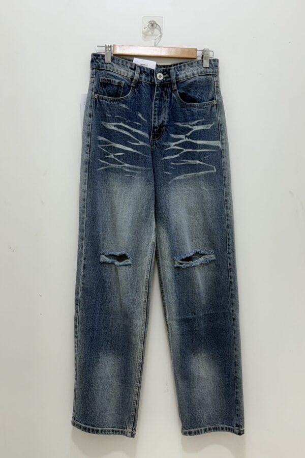 Vintage knee tone straight fit jean - Dark blue