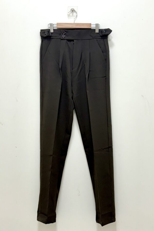 Dark brown pleated gurkha pant - Korean fit