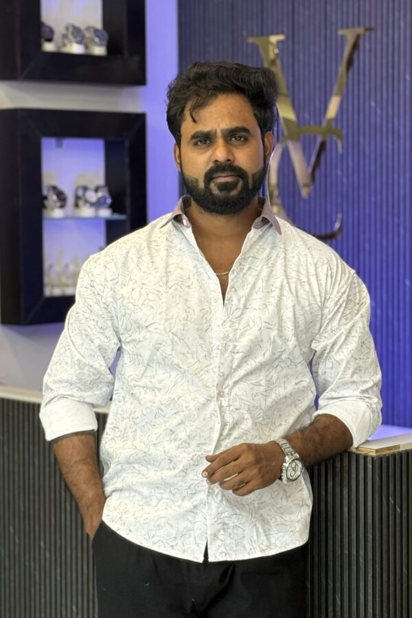 Korean printed pattern shirt - White