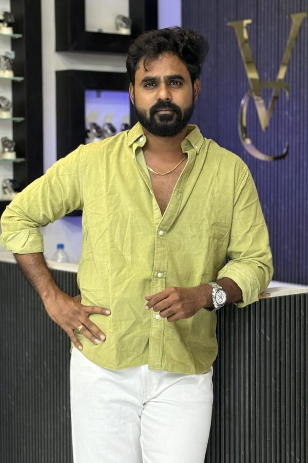 Baby corduroy shirt - Lime green