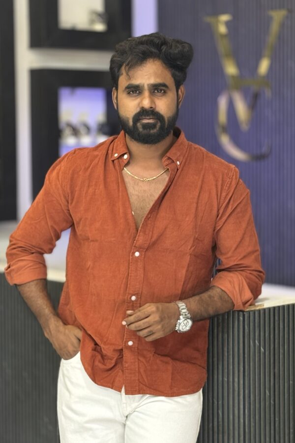 Baby corduroy shirt - Burnt orange