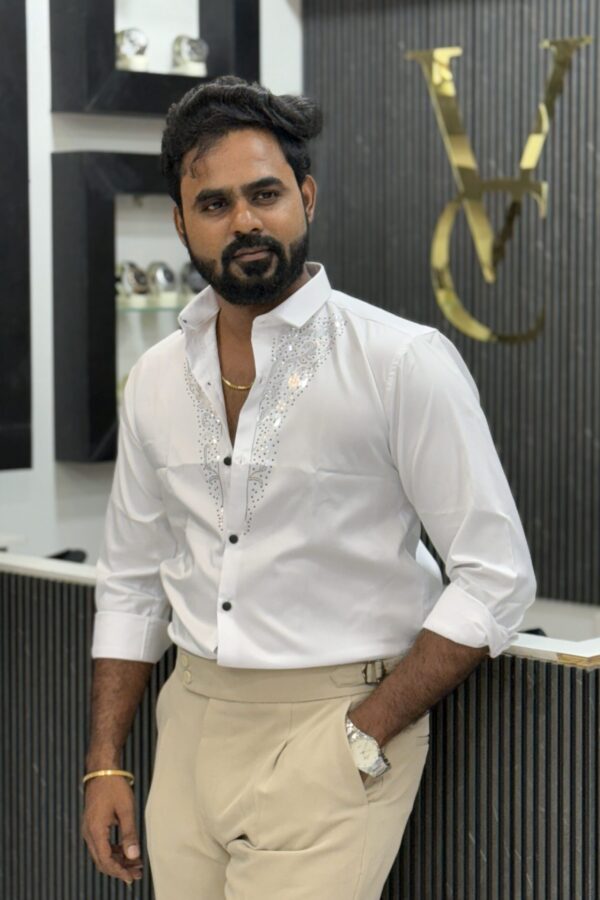 Designer stone shirt - White