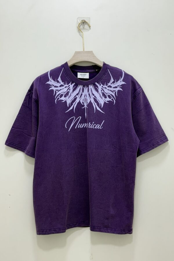 Oversized front & back printed T-shirt - Purple