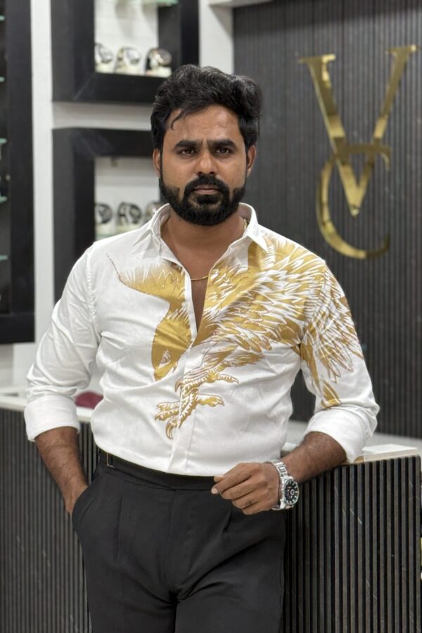 Eagle designer stone shirt - White