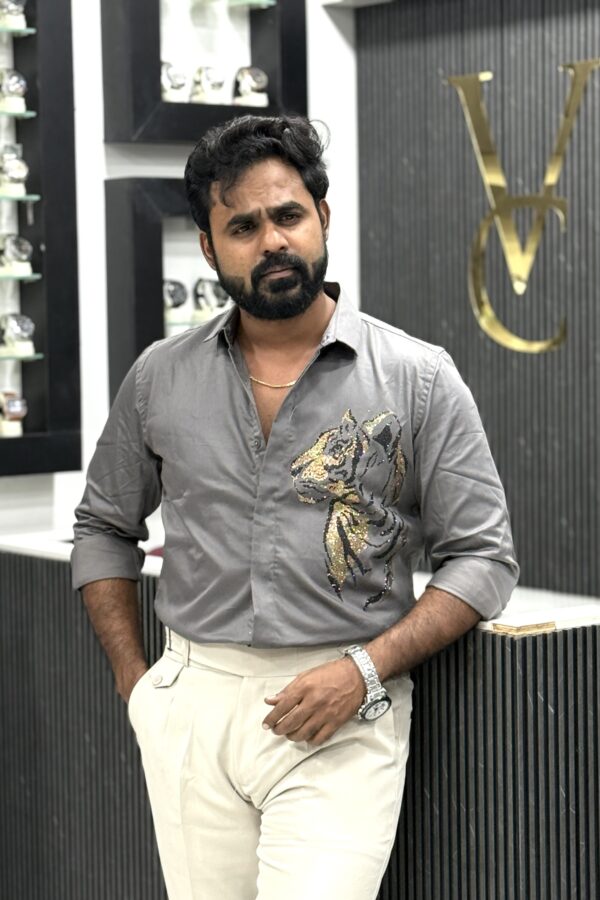 Tiger stoned designer shirt - Ash