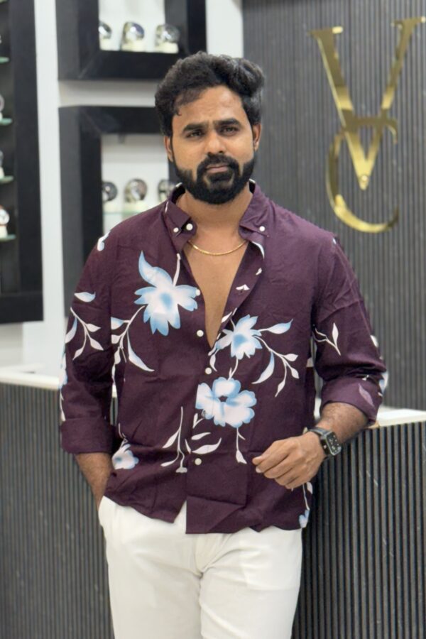 Floral printed shirt - Wine