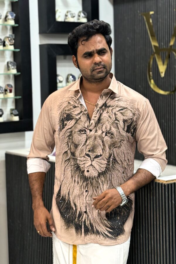 Designer lion stone shirt