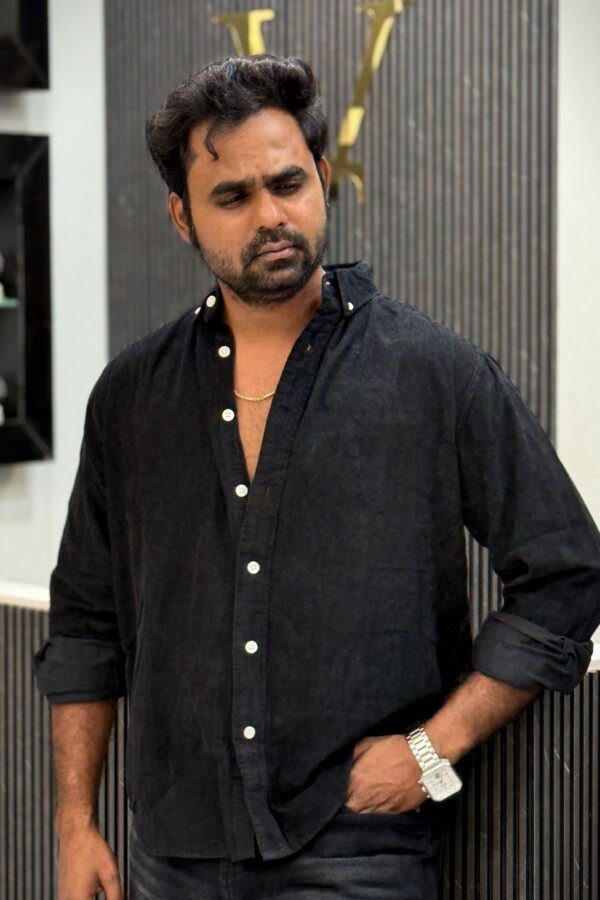 Baby corduroy shirt - True Black