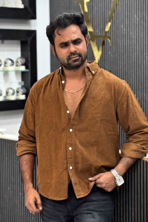 Baby corduroy shirt - Caramel brown