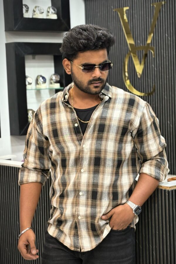 Flannels checked shirt - Mustard yellow & black