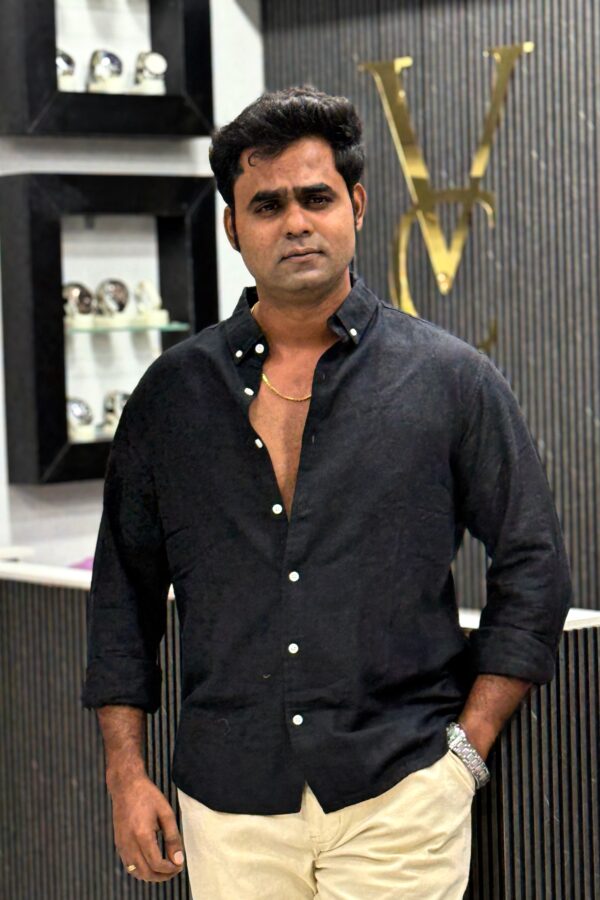 Viscose linen shirt - Black