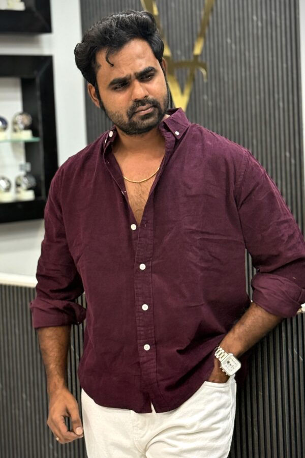 Baby corduroy shirt - Dark Wine