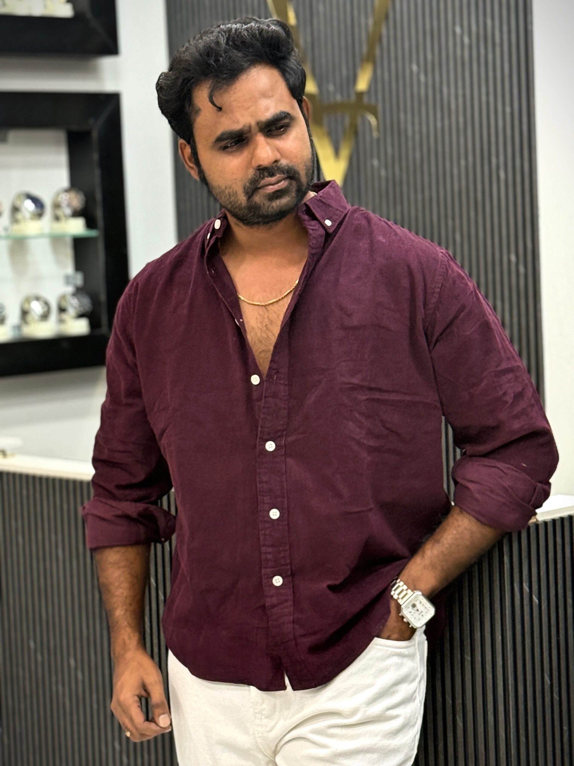 Baby corduroy shirt - Dark Wine