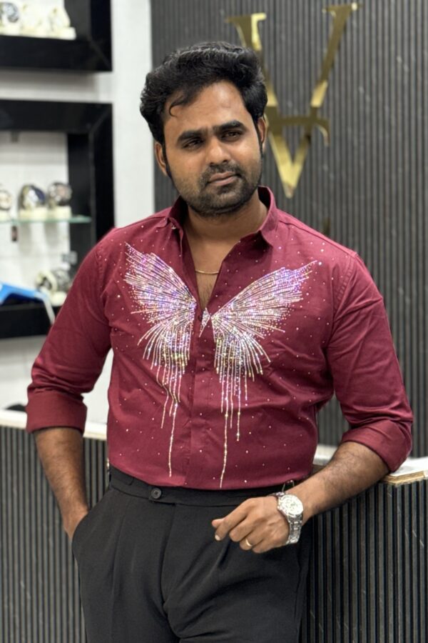 Butterfly designer shirt - Red