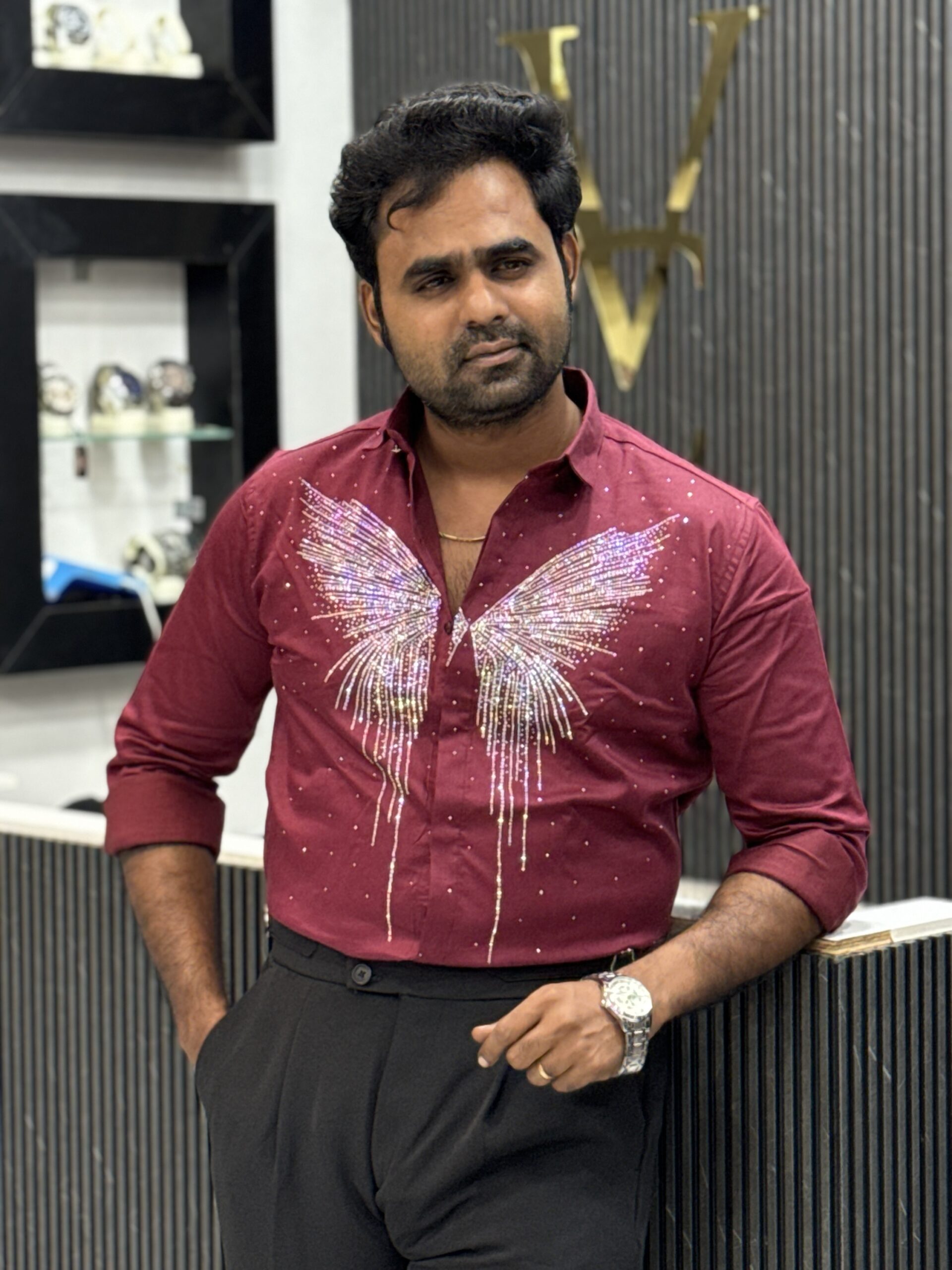 Butterfly designer shirt - Red