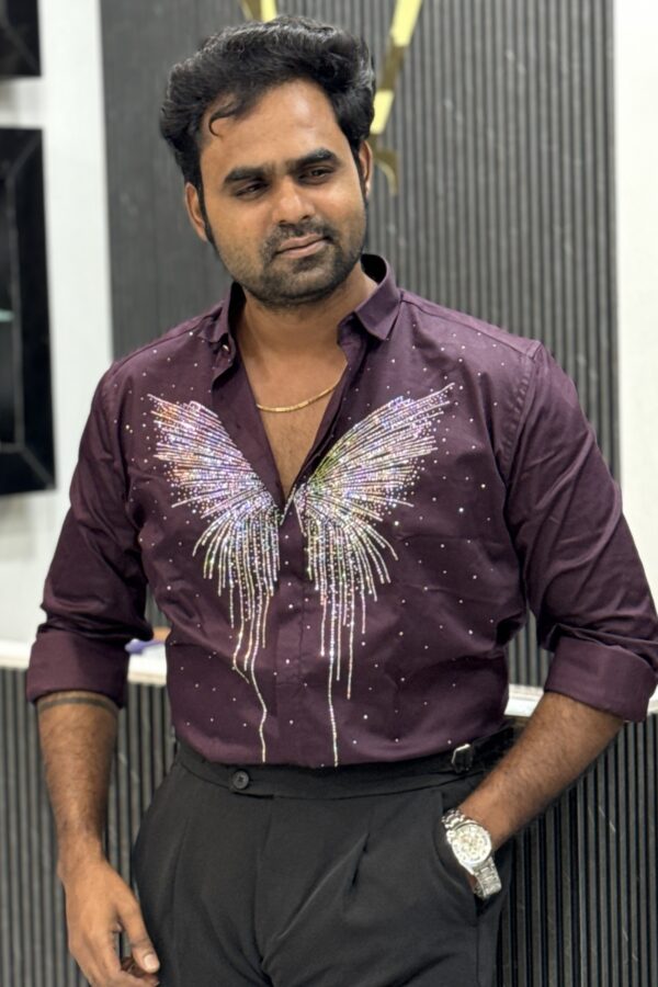 Butterfly designer shirt - Wine