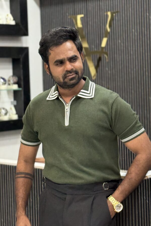 Old money polo T-shirt - Leaf green