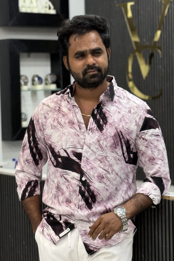 Nylon printed shirt - Purple & black