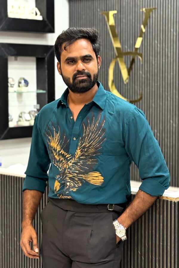 Eagle luxury designer shirt - Teal Green