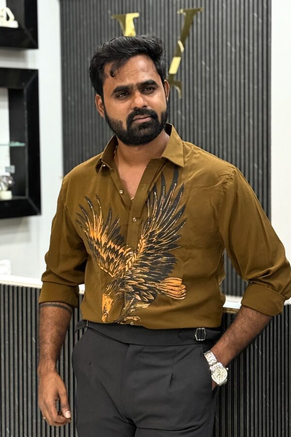 Eagle luxury designer shirt - Russet Brown