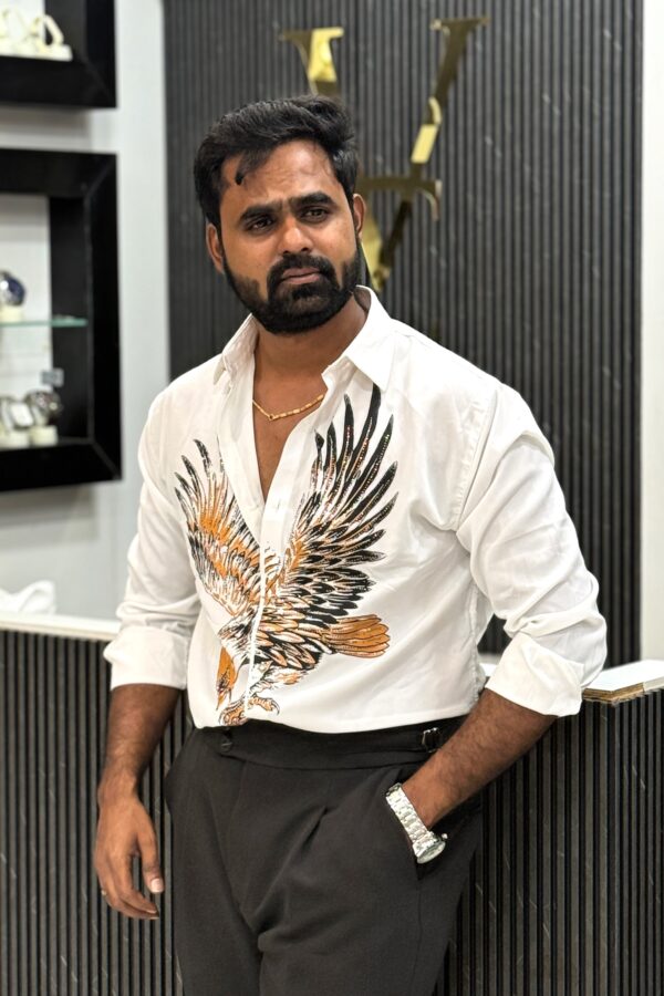 Eagle luxury designer shirt - White